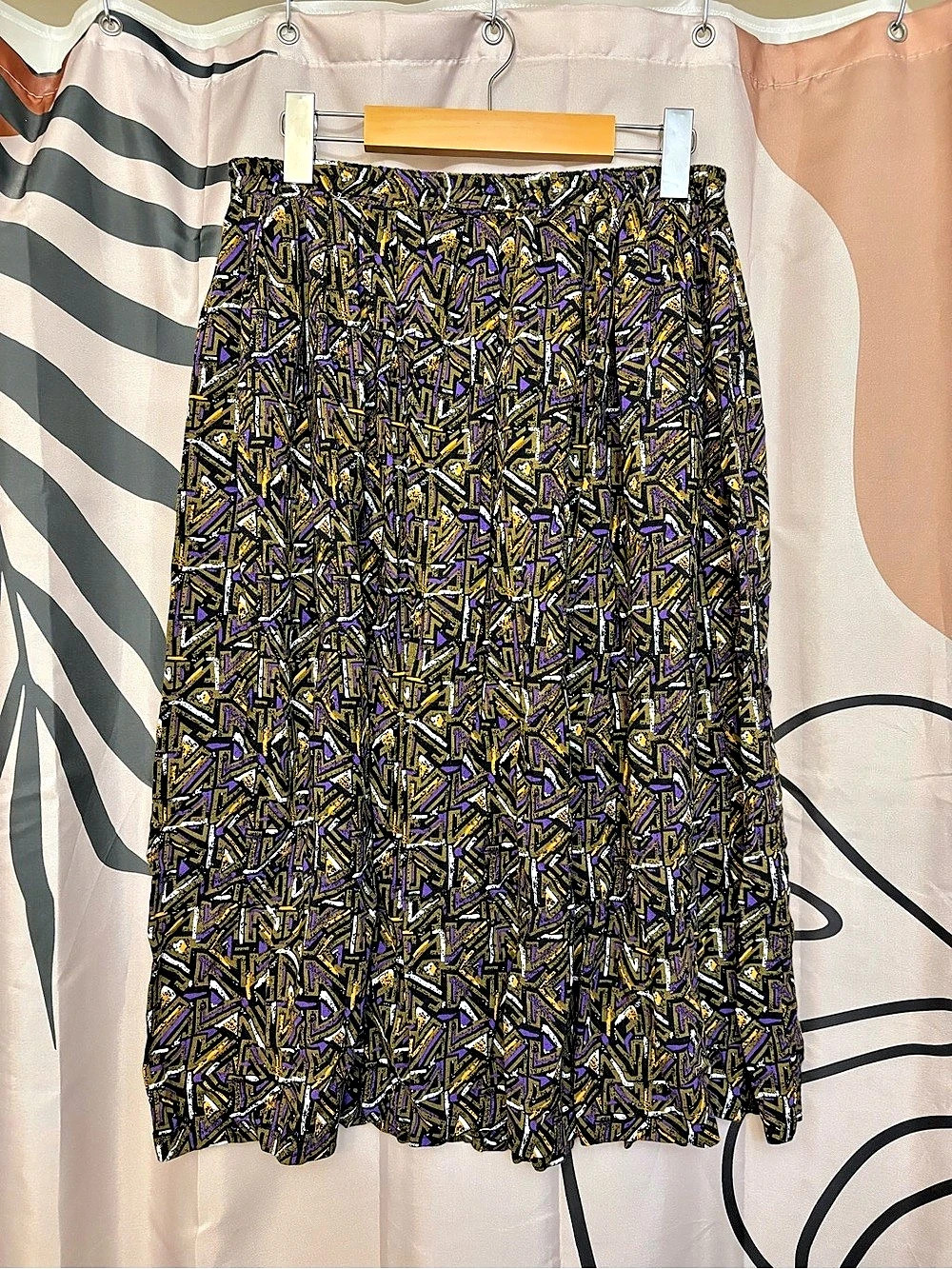 Vintage Geometric Midi Skirt